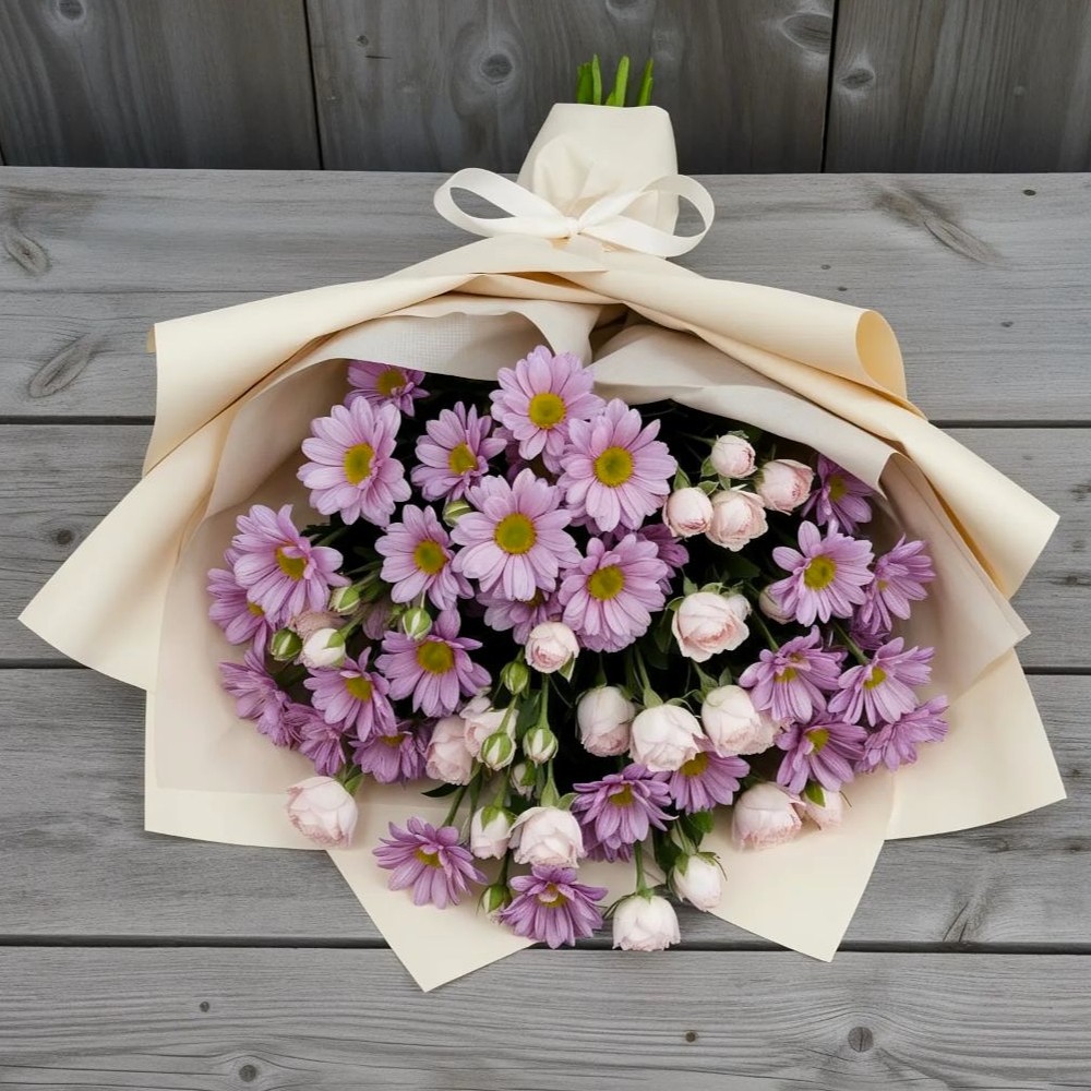 Букет цветов из: Розы и Хризантемы в Тоншаево