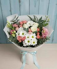 Букет цветов из:  Розы, Лизиантусы и Хризантемы в Тоншаево