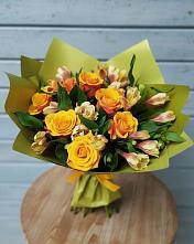 Букет цветов из:  Альстромерии и Розы в Тоншаево