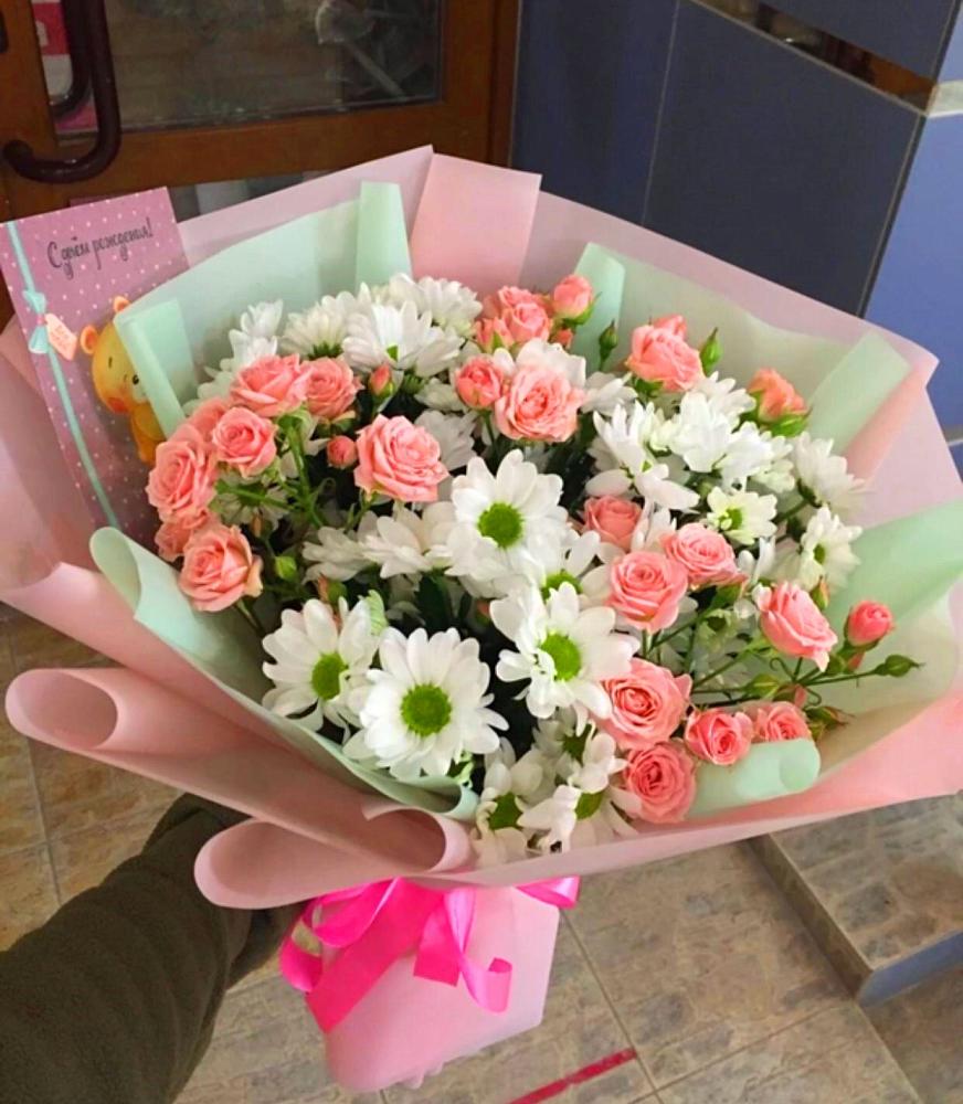 Букет цветов из: Розы и Хризантемы в Тоншаево