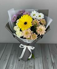 Букет цветов из:  Розы, Герберы и Хризантемы в Тоншаево