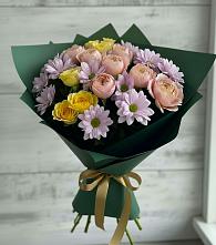 Букет цветов из:  Хризантемы и Розы в Тоншаево