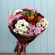 Букет цветов из:  Розы, Хризантемы и Альстромерии в Тоншаево